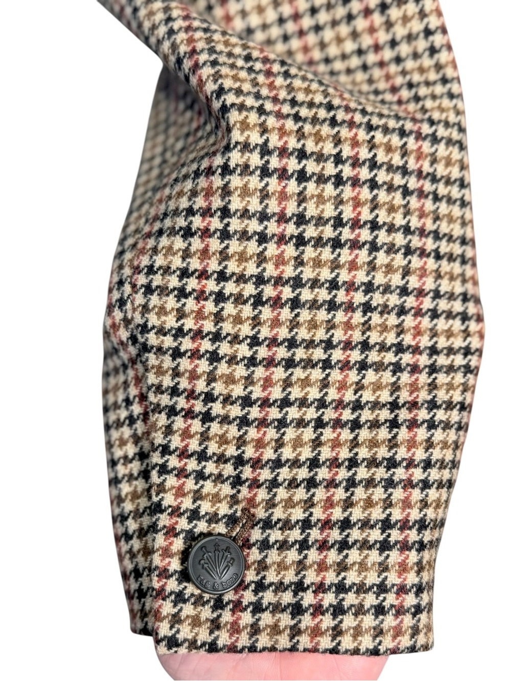 NWT - Rag & Bone Elle Virgin Wool Houndstooth Cropped Blazer Size 12 - Picture 8 of 10